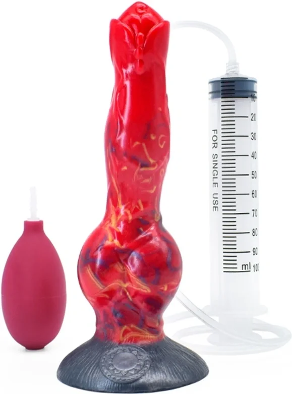 FAAK Dildo cu Ejaculare Wolverine Cock Silicon Lichid Rosu 21 cm