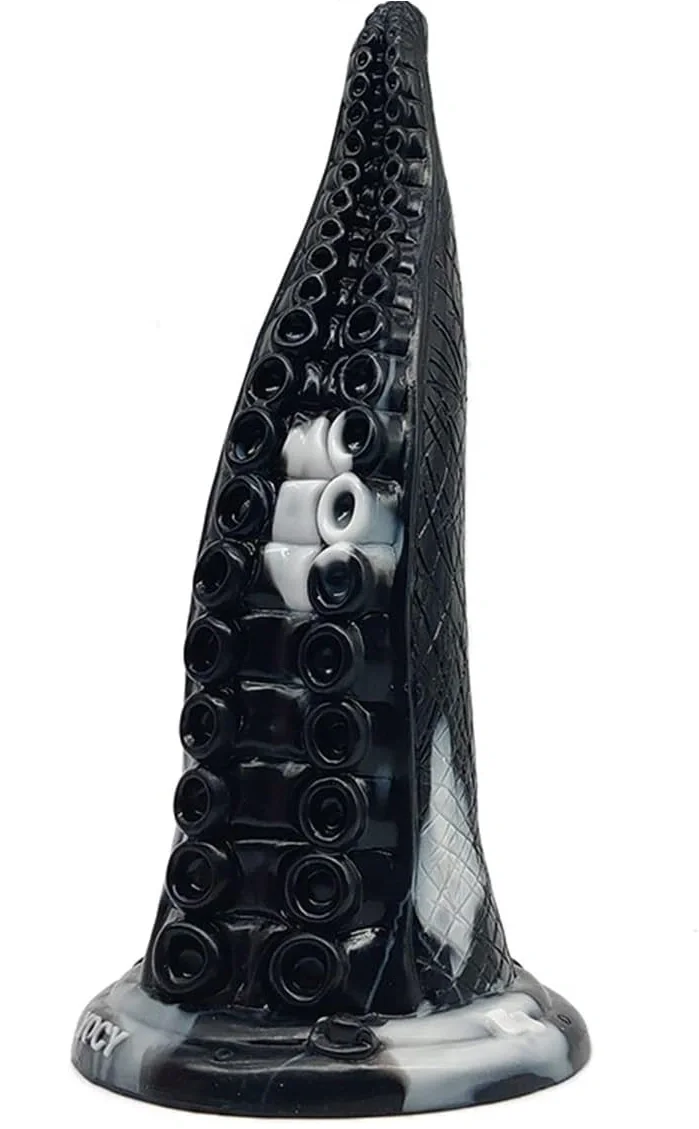 FAAK Dildo Kraken Silicon Lichid Negru/Alb 23 cm
