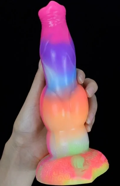 FAAK Dildo Luminous Werewolf Fosforescent Silicon Lichid 21 cm