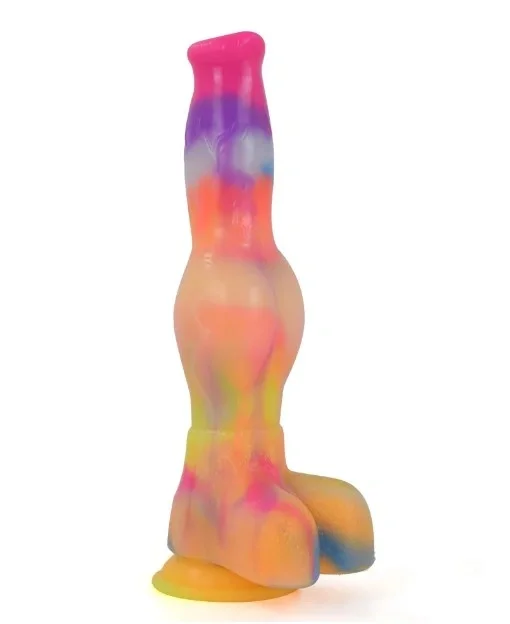 FAAK Dildo Luminous Wild Dog Fosforescent Silicon Lichid 28 cm