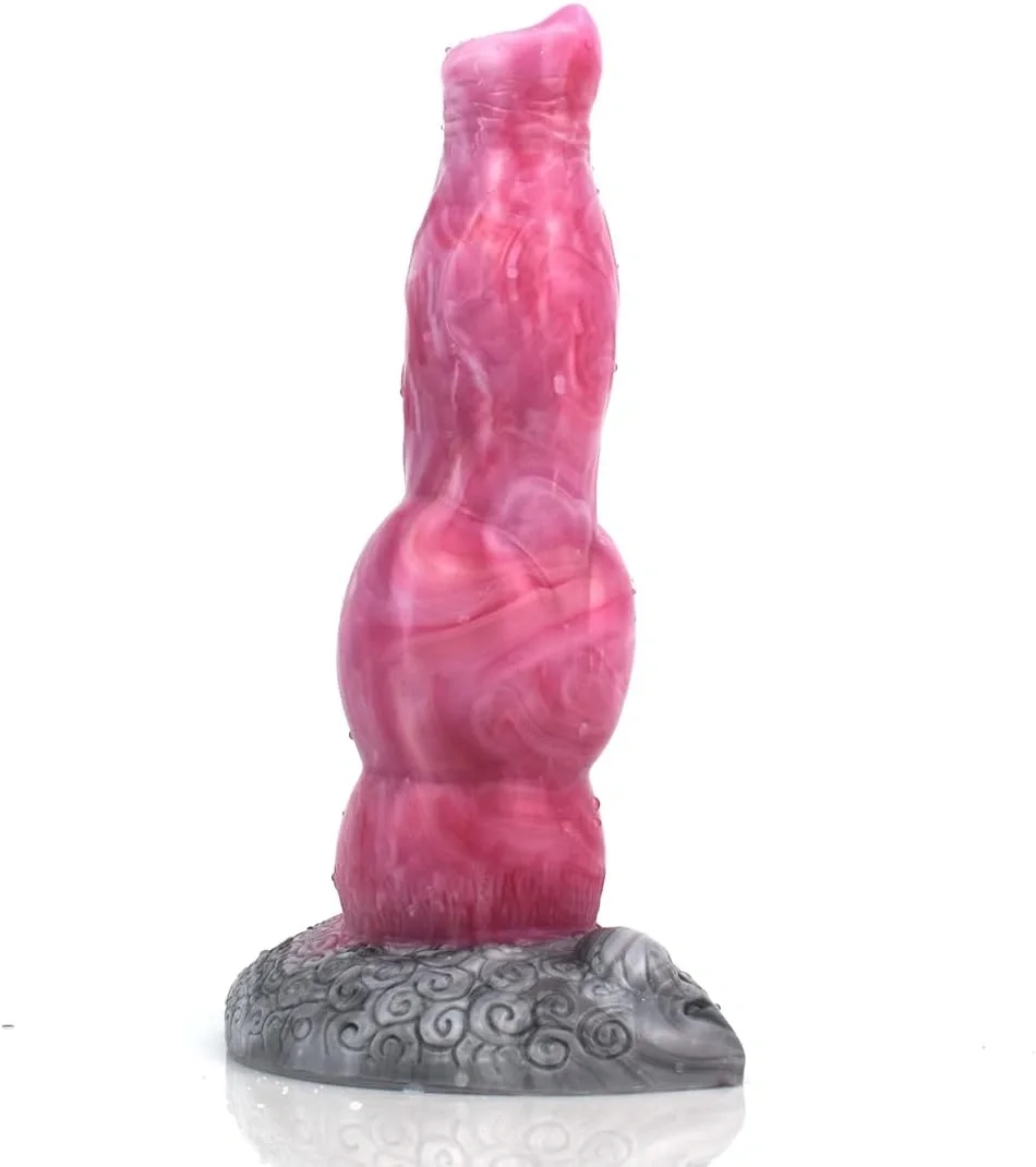 FAAK Dildo Savage Dog Silicon Lichid Roz/Gri 21.5 cm