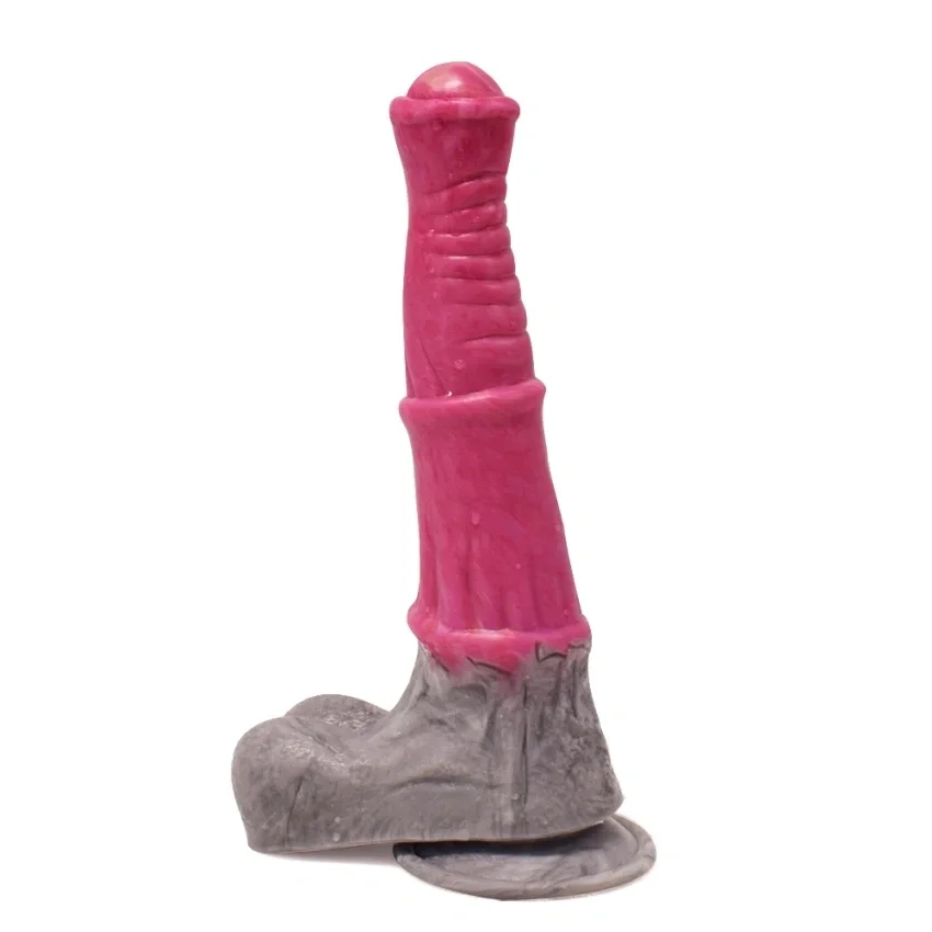 FAAK Dildo Stallion Silicon Lichid Roz/Gri 25.5 cm