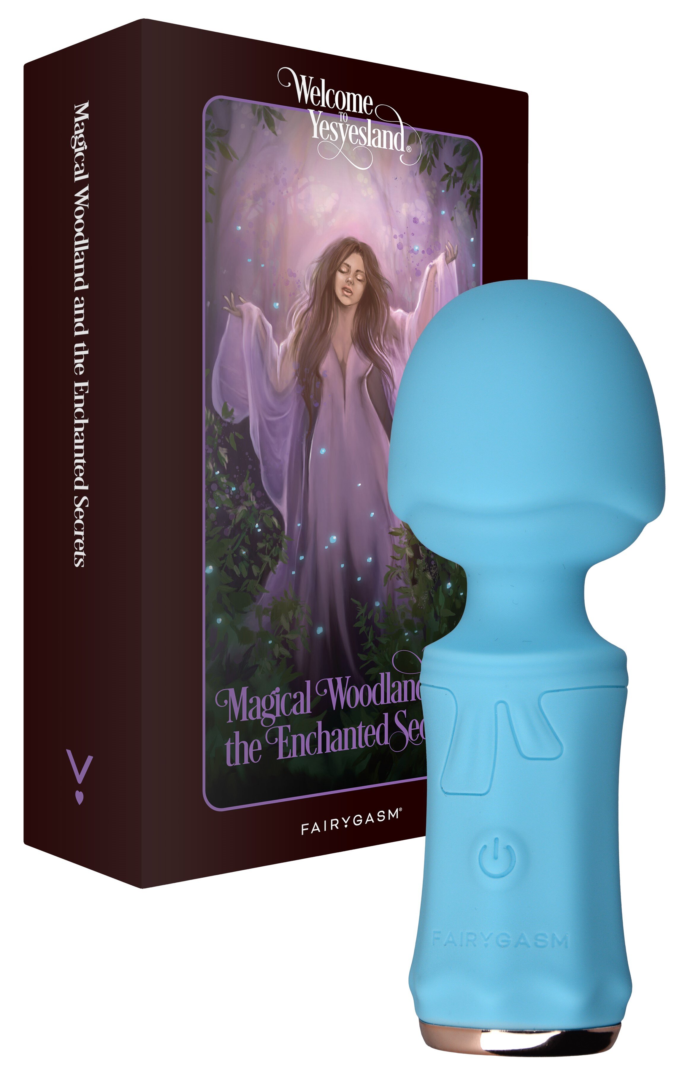 FairyGasm Mini Wand SecretFuntasy 10 Moduri Vibratii Silicon USB IPX7 Albastru 11 cm