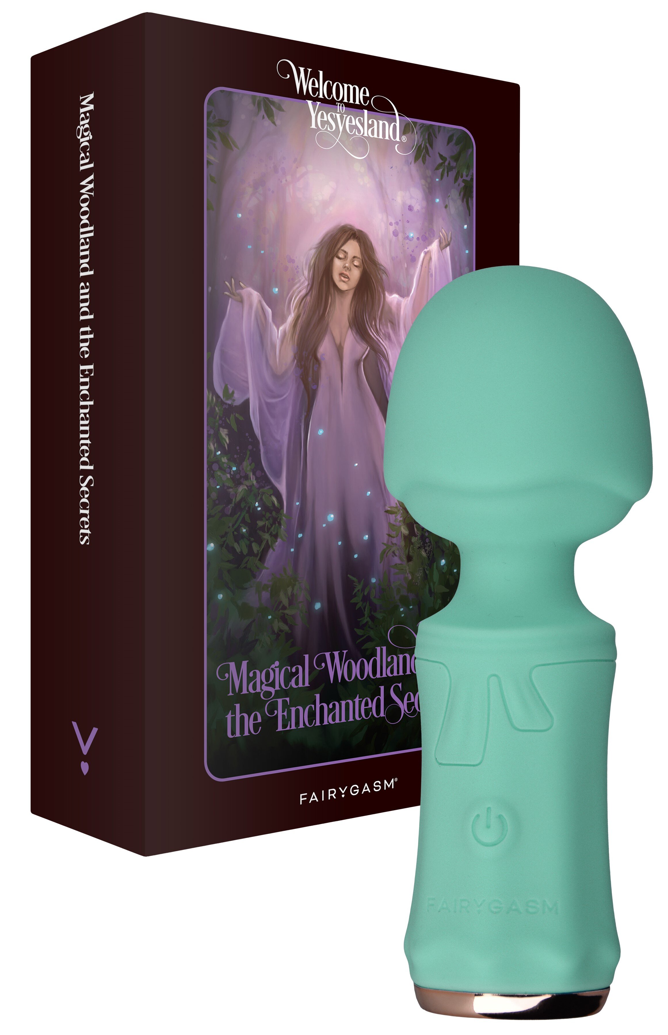 FairyGasm Mini Wand SecretFuntasy 10 Moduri Vibratii Silicon USB IPX7 Verde 11 cm