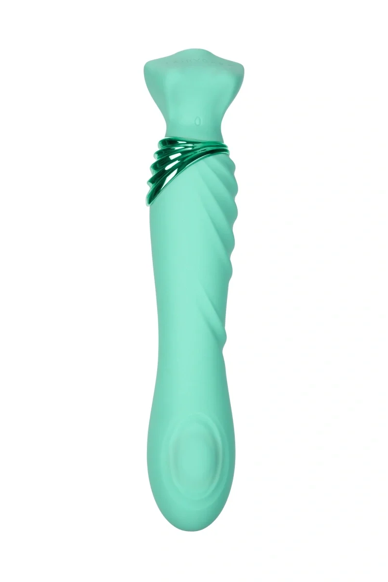 FairyGasm Vibrator Mermaids Extasy 6 Moduri Vibratii 6 Moduri Tapare Silicon USB Verde
