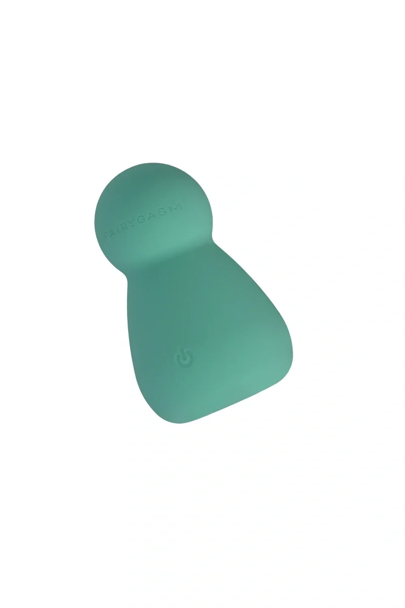 FairyGasm Vibrator Mini Wand Applust 10 Moduri Vibratii Silicon USB Verde 7.5 cm