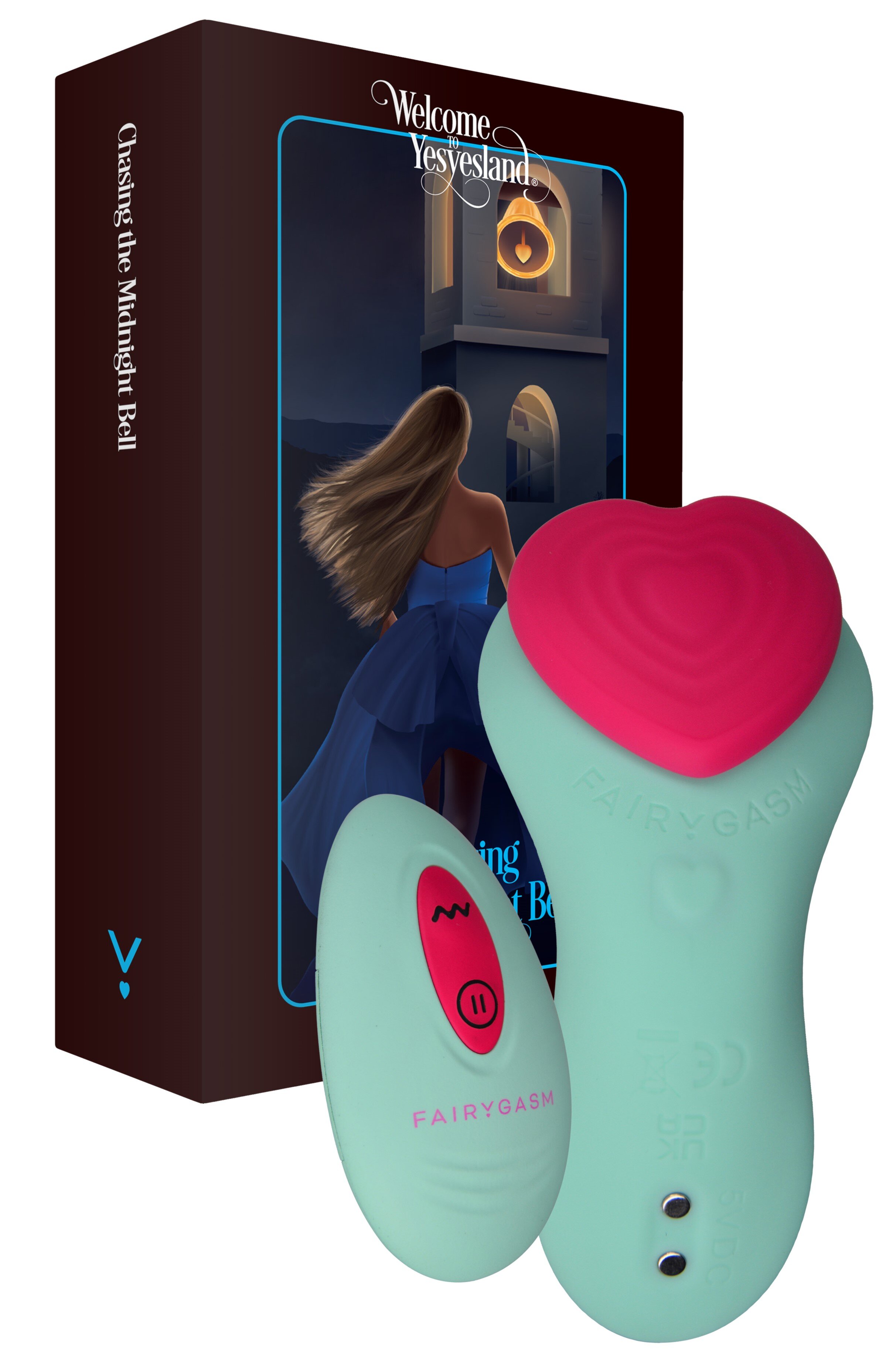 FairyGasm Vibrator Wearable HeartGem 9 Moduri Vibratii Remote Control Silicon USB Verde