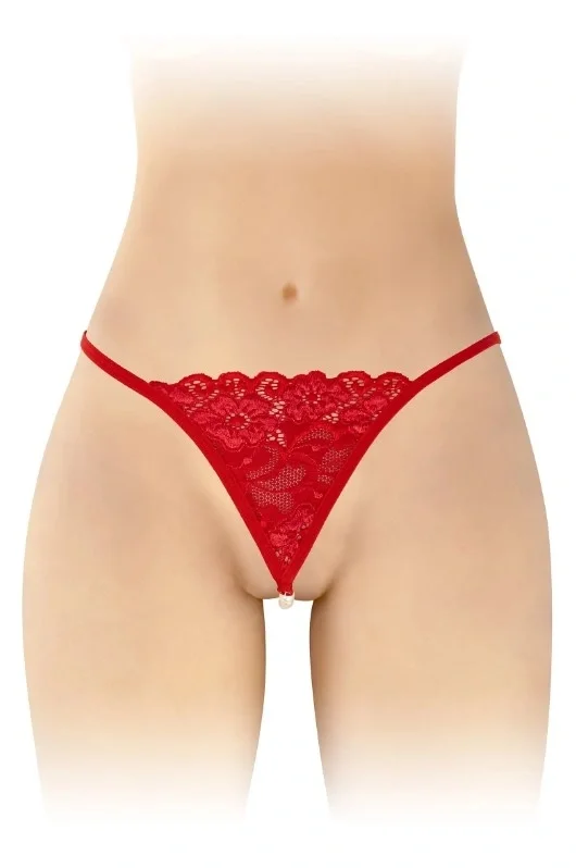 Fashion Secret Bikini cu Snur de Margele Dantela Rosie S-L