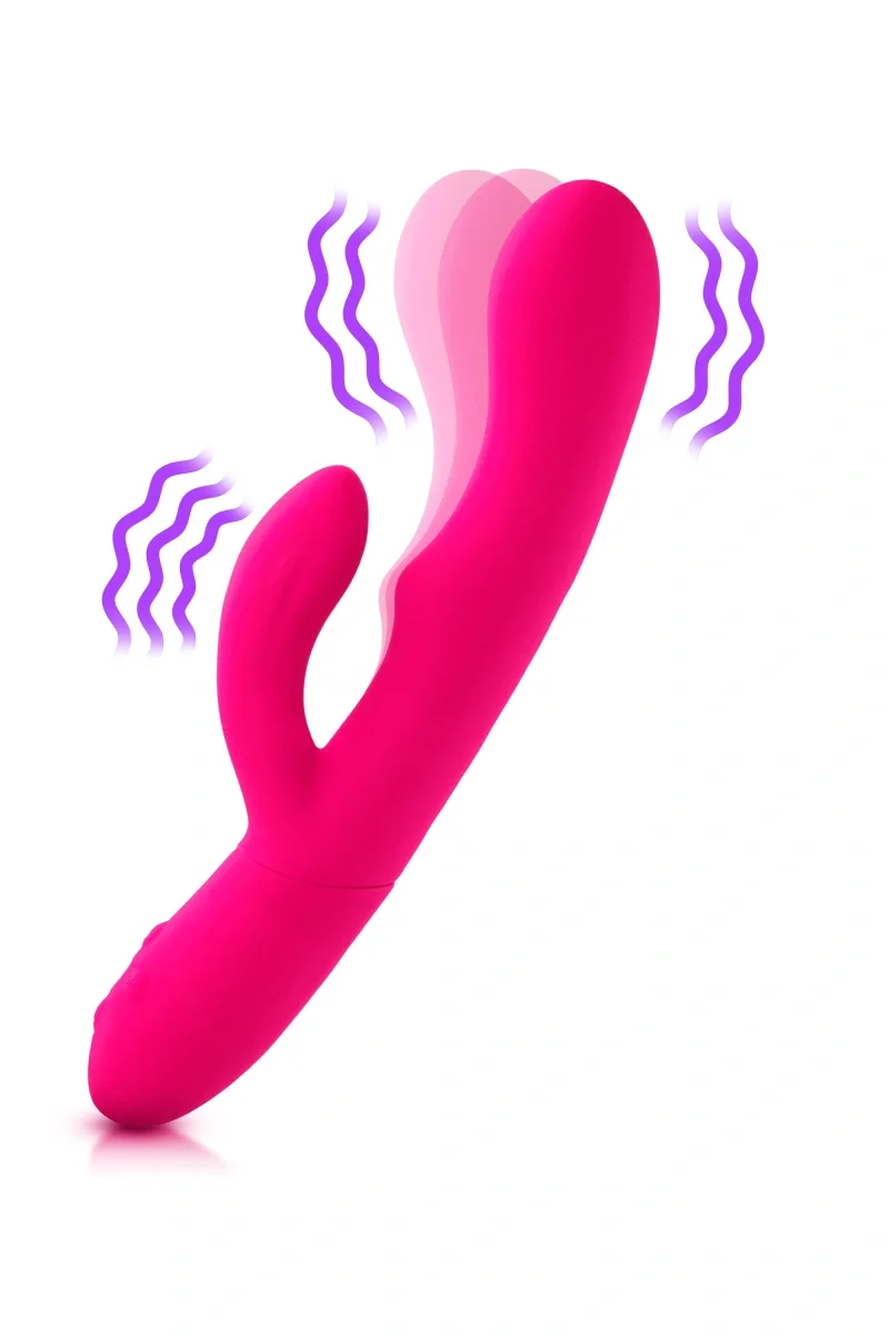 FemmeFunn Vibrator Ultra Rabbit 21 Moduri Stimulatoare Silicon Premium USB Roz 24.6 cm
