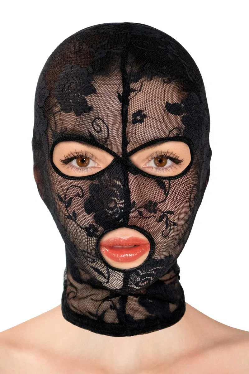 Fetish Tentation Masca Model Floral din Dantela Negru