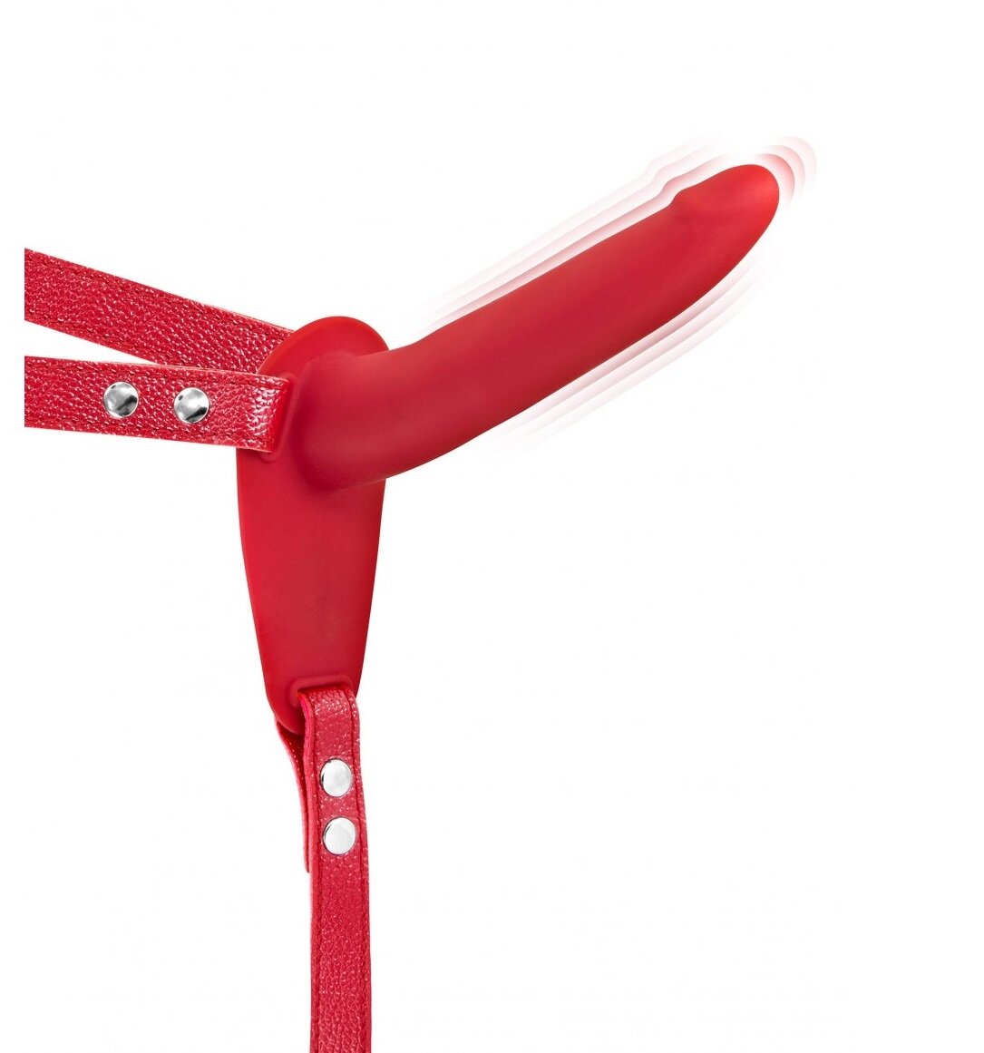 Fetish Tentation Strap-on 10 Moduri Vibratii Silicon USB Rosu 15.5 cm