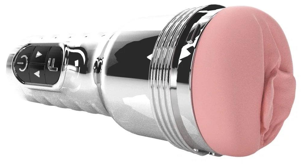 Fleshlight International SL Masturbator cu Vibratii Fleshlight Quiver Functie Incalzire TPE USB Argintiu 25.5 cm