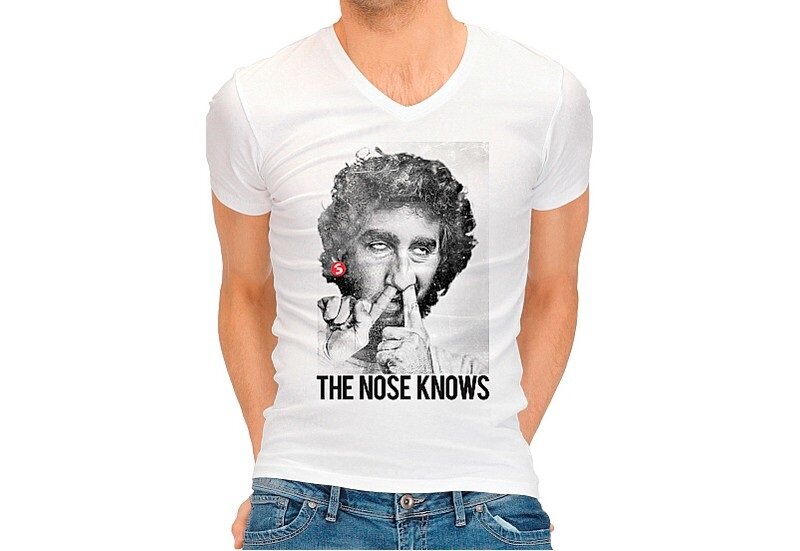 Funny Shirts Tricou Barbati The Nose Knows Alb/Negru L