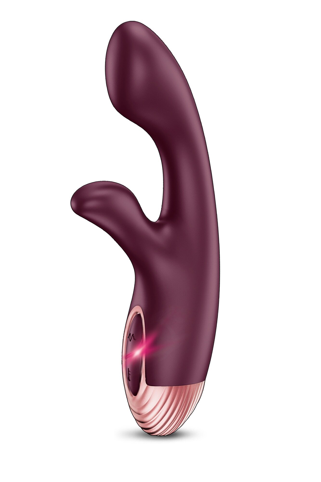 Global Novelties Vibrator Rabbit Zola 7 Moduri Vibratii Functie Incalzire Silicon USB Burgundy 18.4 cm