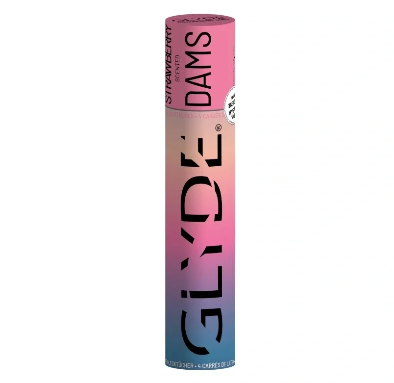GLYDE Protectie pentru Sex Oral Dams Aroma Capsuni 4 buc