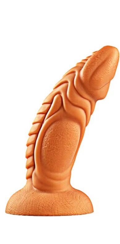 Guilty Toys Dildo Dino cu Ventuza Silicon Lichid Auriu 20 cm
