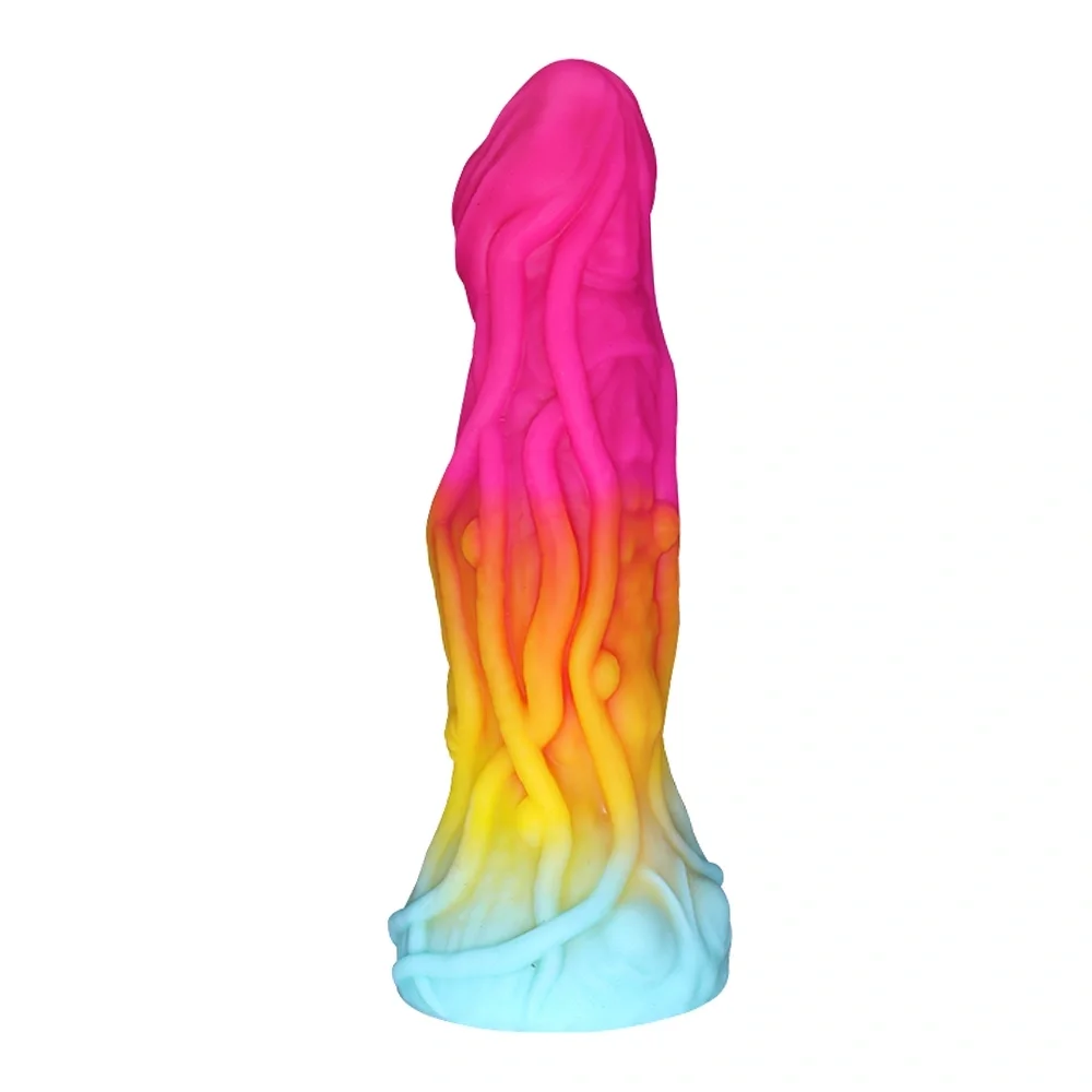 Guilty Toys Dildo Fantasy Alien cu Ventuza Silicon Lichid Multicolor 20.3 cm
