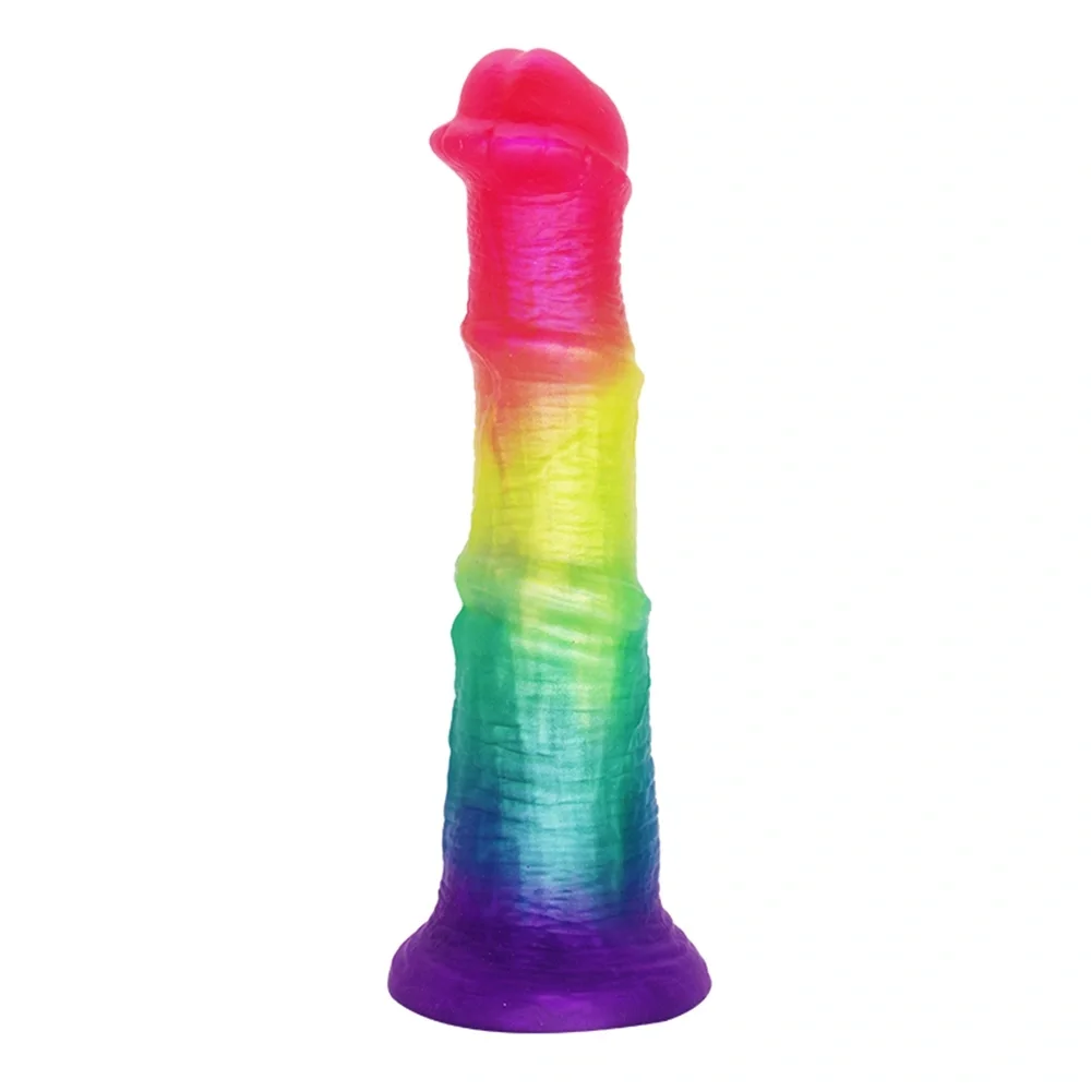 Guilty Toys Dildo Premium Horse cu Ventuza Silicon Lichid Multicolor 19.5 cm