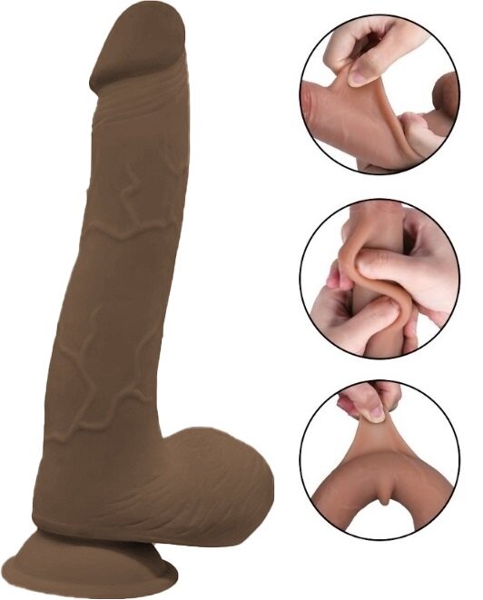 Guilty Toys Dildo Will Sliding&Bendable TPE Strat Dublu Maro 23 cm