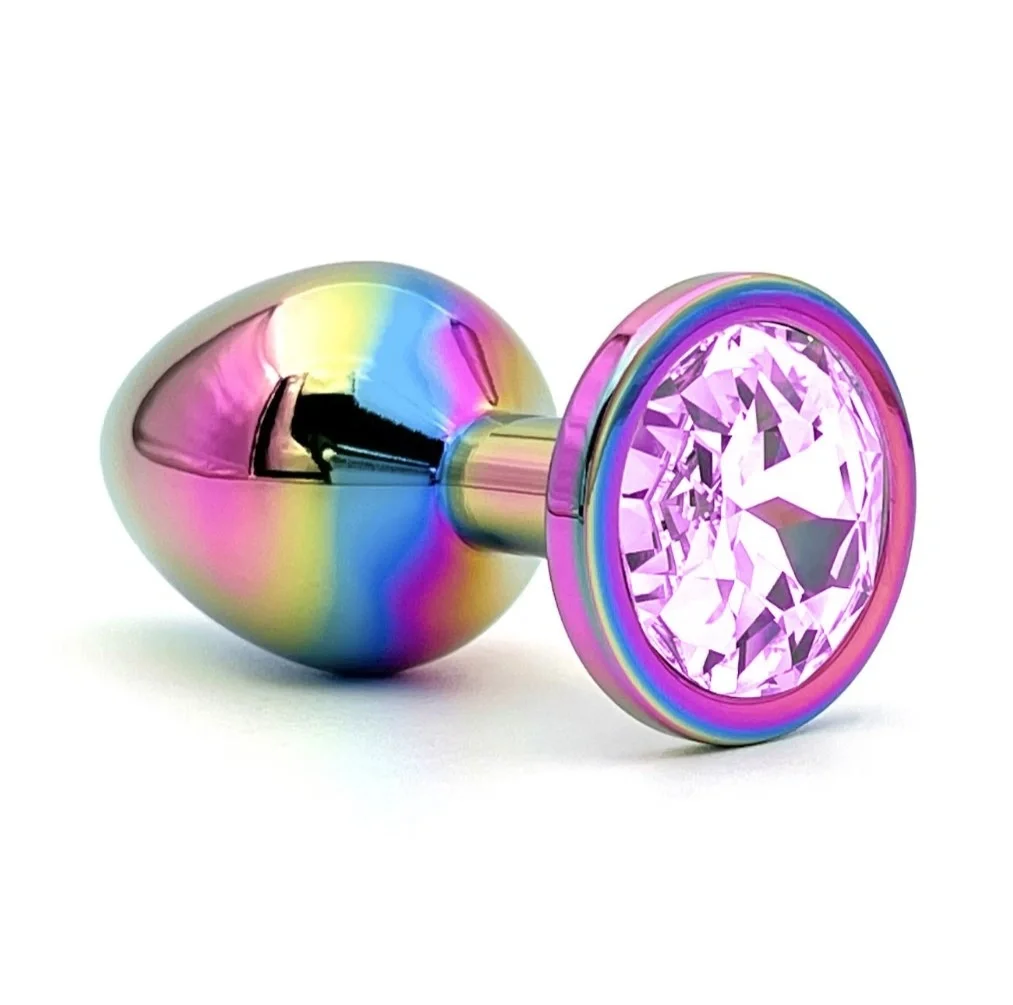 Guilty Toys Dop Anal Metalic Large Multicolor Piatra Roz Deschis