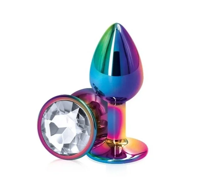 Guilty Toys Dop Anal Metalic Large Multicolor Piatra Transparenta