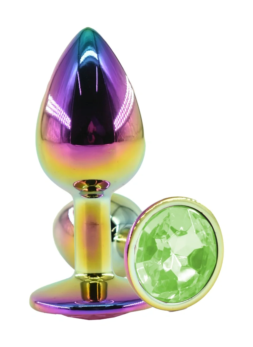 Guilty Toys Dop Anal Metalic Medium Multicolor Piatra Verde Deschis