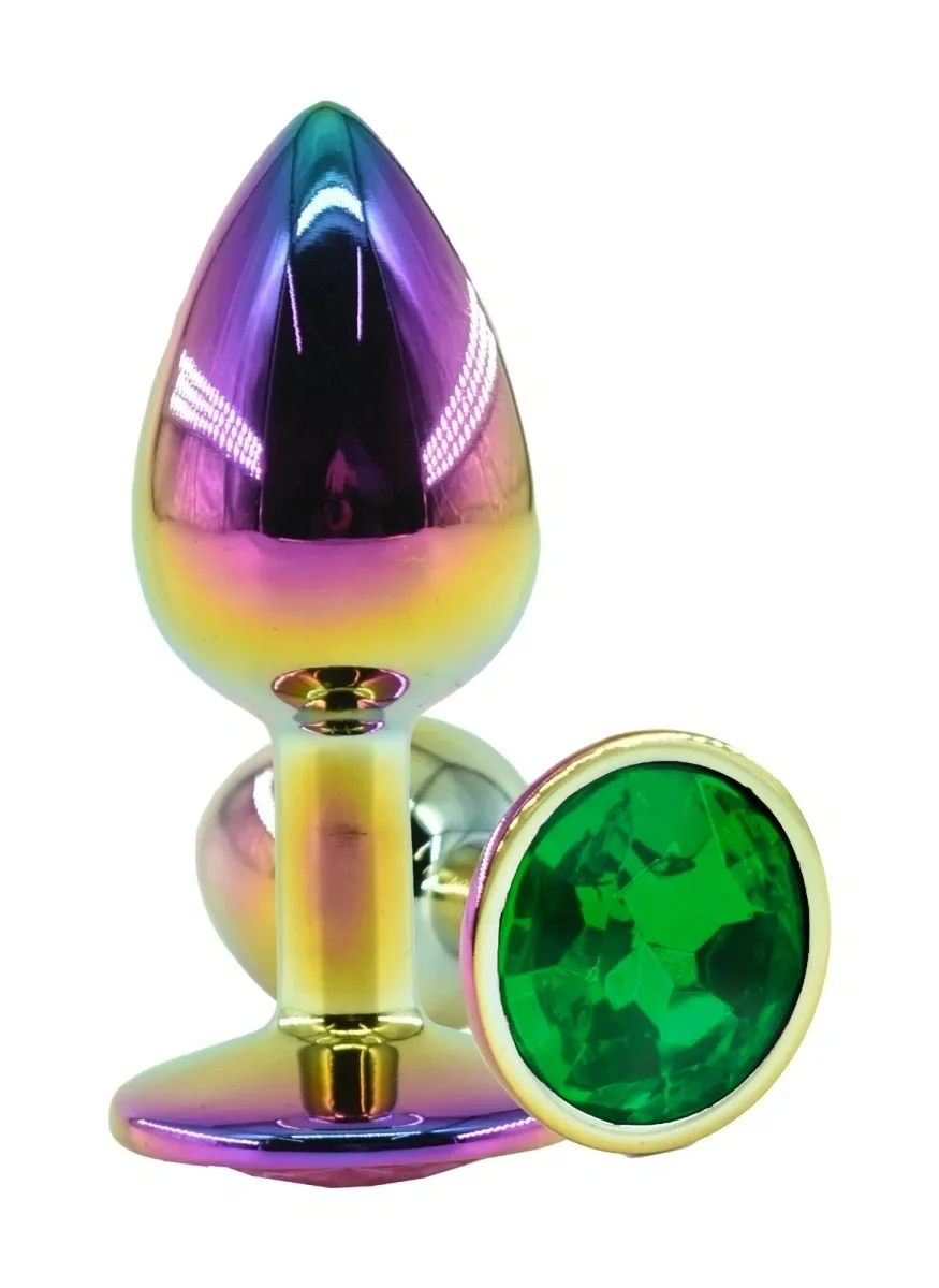 Guilty Toys Dop Anal Metalic Medium Multicolor Piatra Verde Inchis