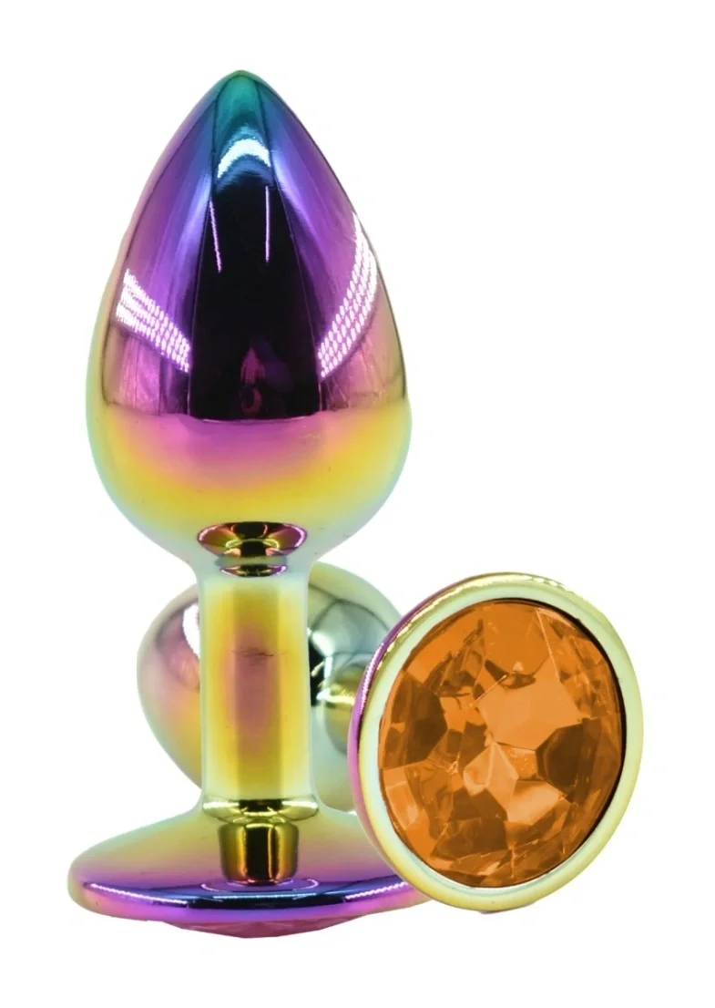 Guilty Toys Dop Anal Metalic Small Multicolor Piatra Portocaliu