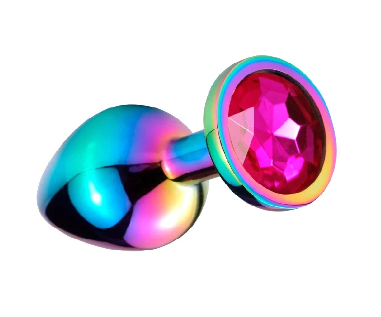 Guilty Toys Dop Anal Metalic Small Multicolor Piatra Roz Inchis