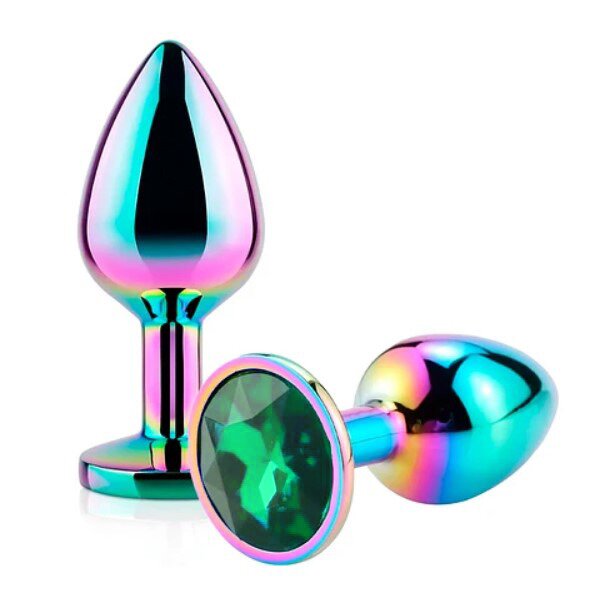Guilty Toys Dop Anal Metalic Small Multicolor Piatra Verde Inchis