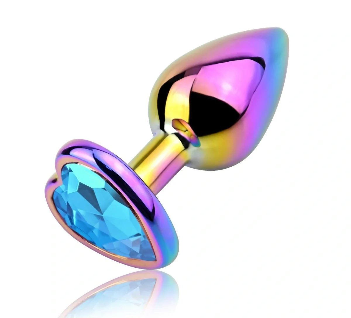 Guilty Toys Dop Anal Rainbow Buttplug Medium Heart Shape Piatra Albastru Deschis