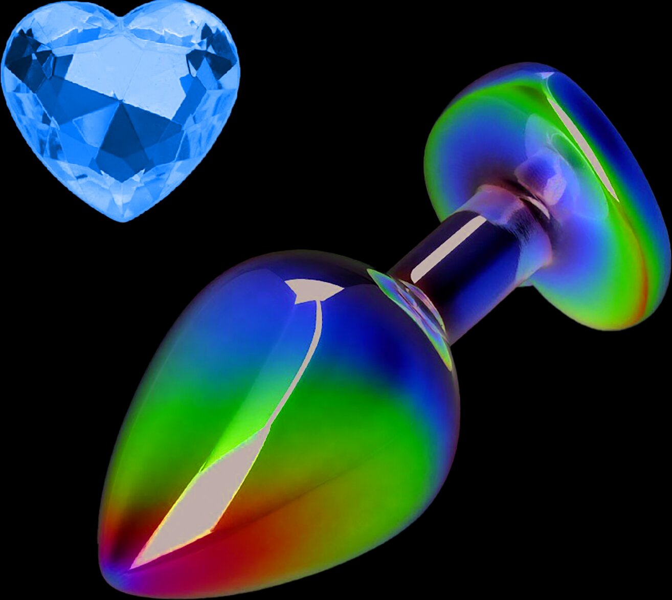 Guilty Toys Dop Anal Rainbow Buttplug Medium Heart Shape Piatra Portocalie