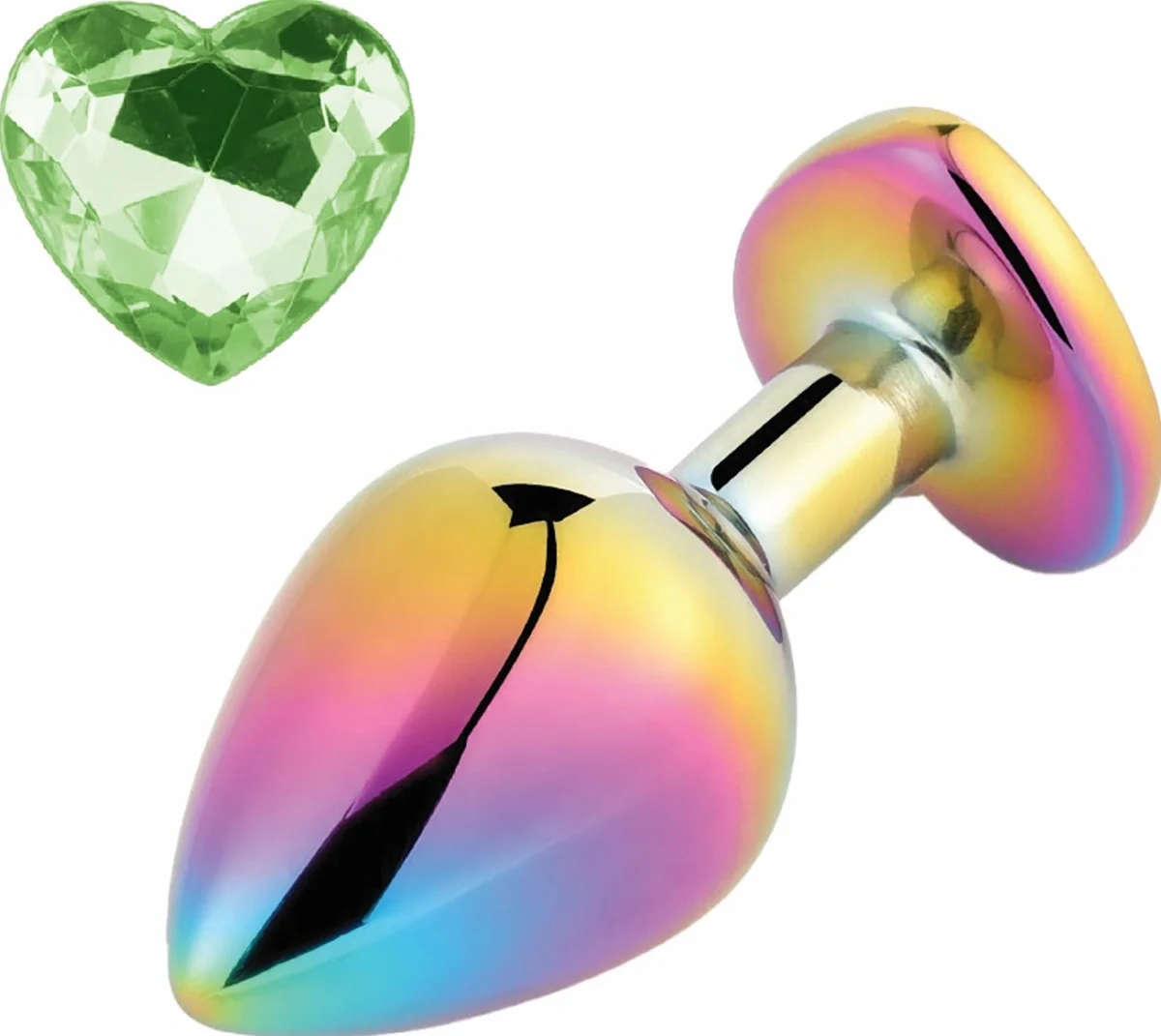 Guilty Toys Dop Anal Rainbow Buttplug Small Heart Shape Piatra Verde Deschis
