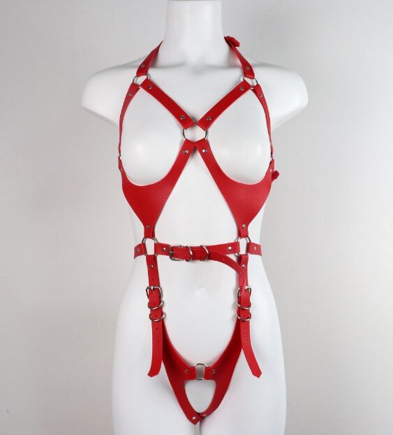 Guilty Toys Harness Body Piele Ecologica Rosu S-L