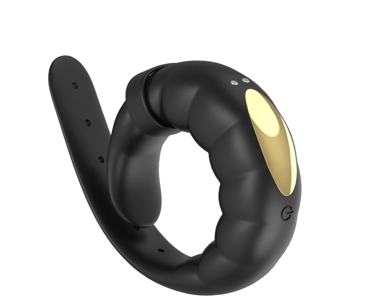 Guilty Toys Inel de Penis Reglabil cu 10 Moduri Vibratii Silicon USB Magnetic Negru