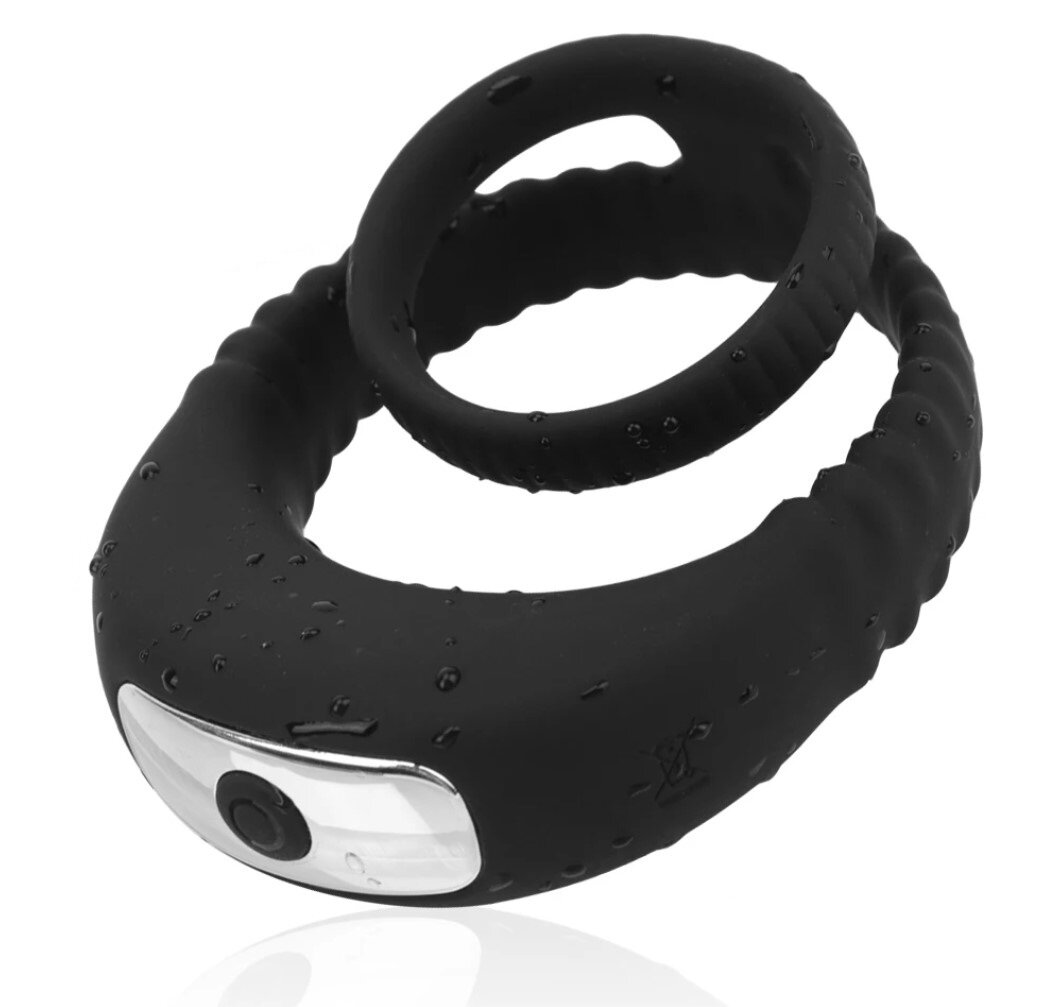 Guilty Toys Inel Penis Mario 10 Moduri Vibratii Silicon USB Magnetic Negru Mighty Warrior