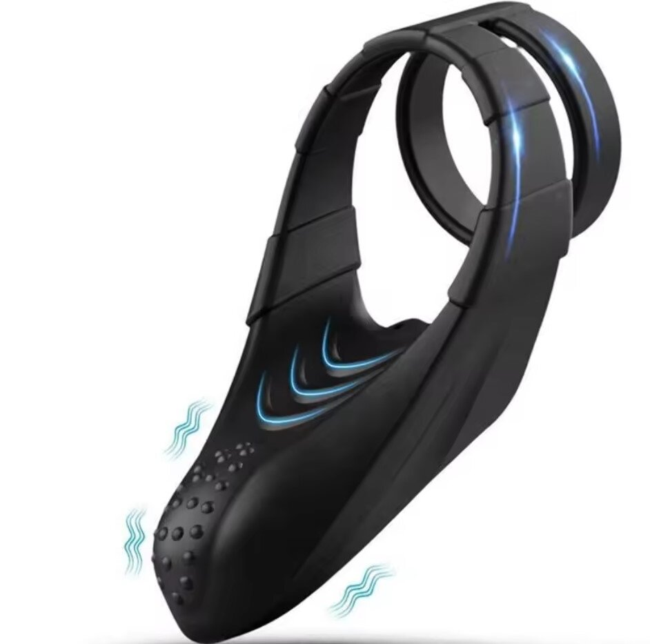 Guilty Toys Inel Penis Maxton 10 Moduri Vibratii Silicon USB Negru Mighty Warrior