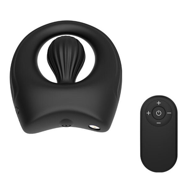 Guilty Toys Inel Penis Melek 10 Moduri Vibratii Remote Control Silicon Lichid USB Magnetic Negru Mighty Warrior