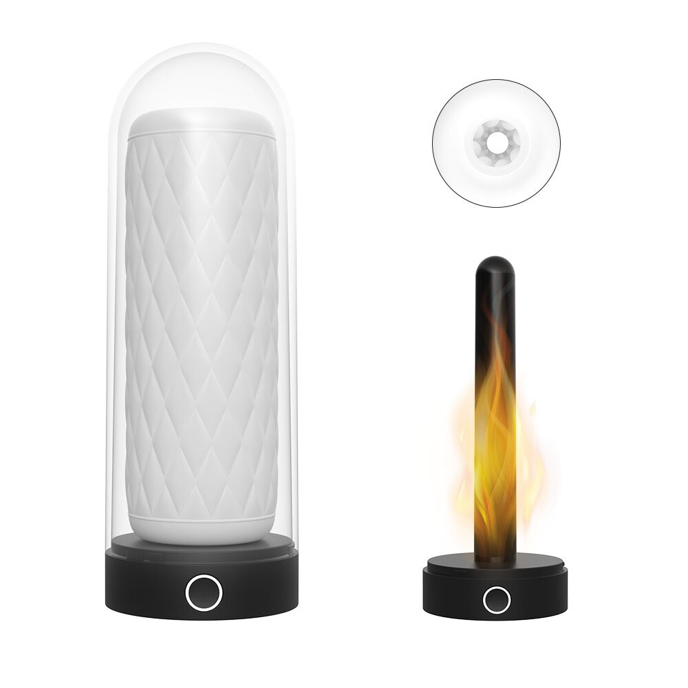 Guilty Toys Masturbator Warming Stroker TPE USB Alb/Negru 19 cm