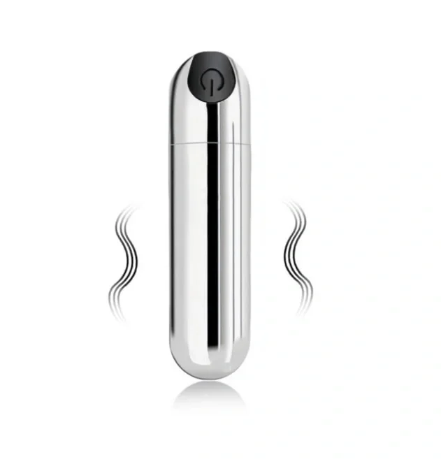 Guilty Toys Mini Glont Vibrator VibeX 10 Moduri Vibratii ABS USB Argintiu 7.5 cm
