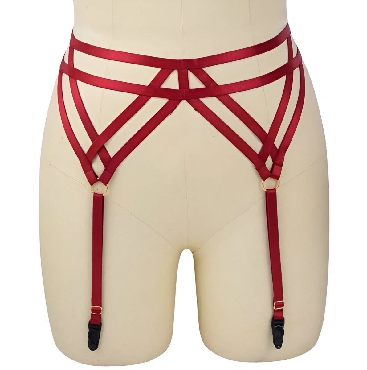 Guilty Toys Portjartier din Benzi Satinate Seductive Rosu S-L