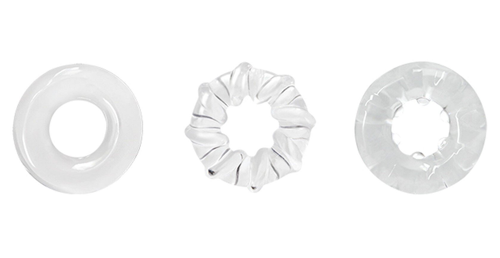 Guilty Toys Set 3 Inele Erectie Trio Rings TPE Transparent
