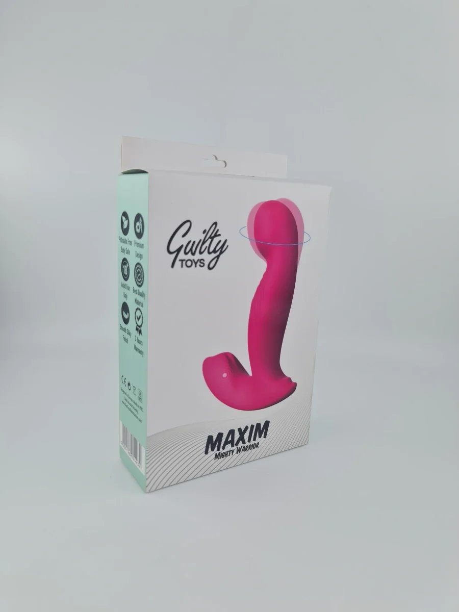 Guilty Toys Stimulator Maxim 9 Moduri Vibratii si Rotatii Silicon USB Roz 12.7 cm