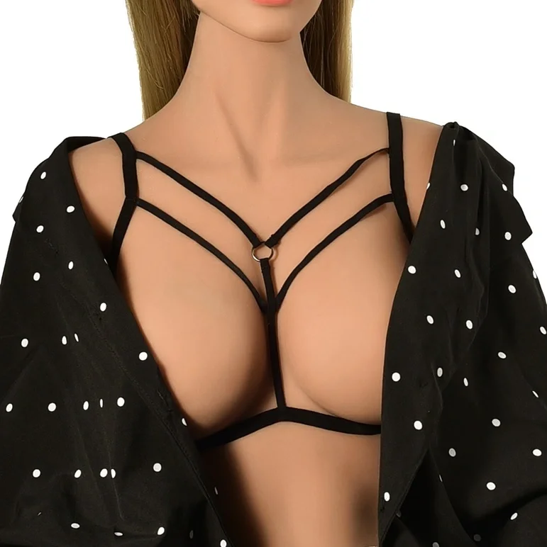 Guilty Toys Top Harness Ina Elastic si Reglabil Aspect Mat Negru XS-L