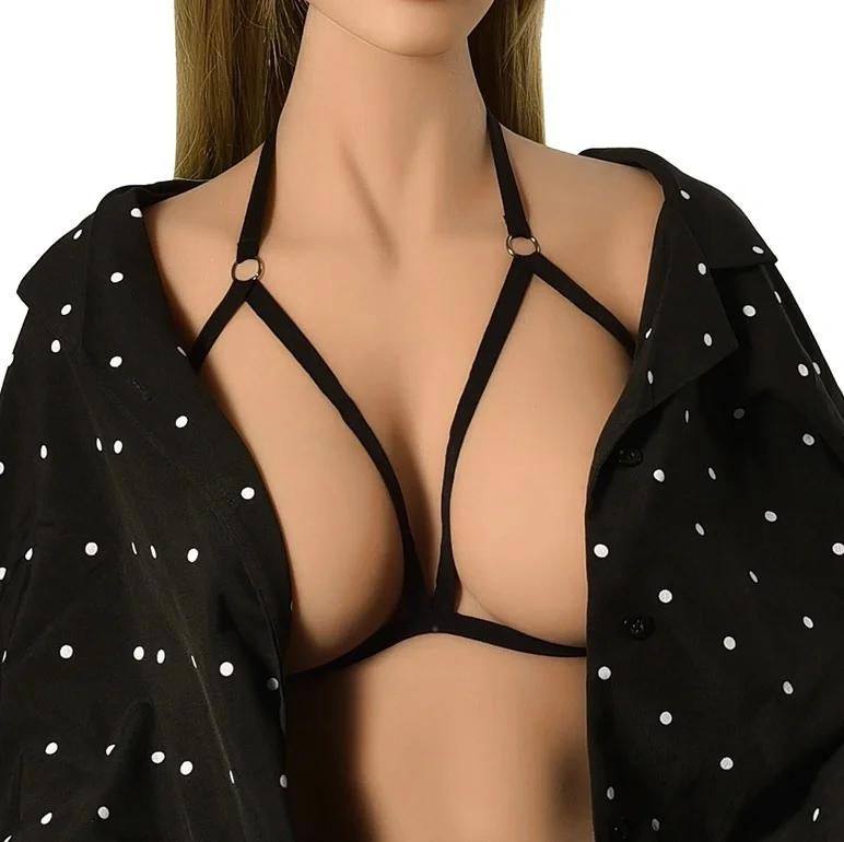 Guilty Toys Top Harness Lorra Elastic si Reglabil Aspect Mat Negru XS-L