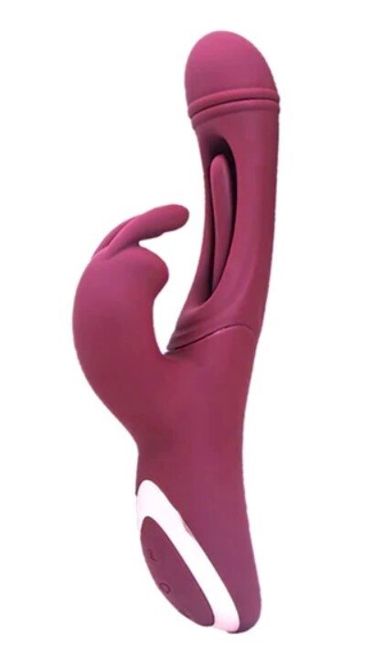 Guilty Toys Vibrator Yara Vibrating & Tapping Silicon USB Magnetic Rosu Inchis 24.1 cm Sexxify