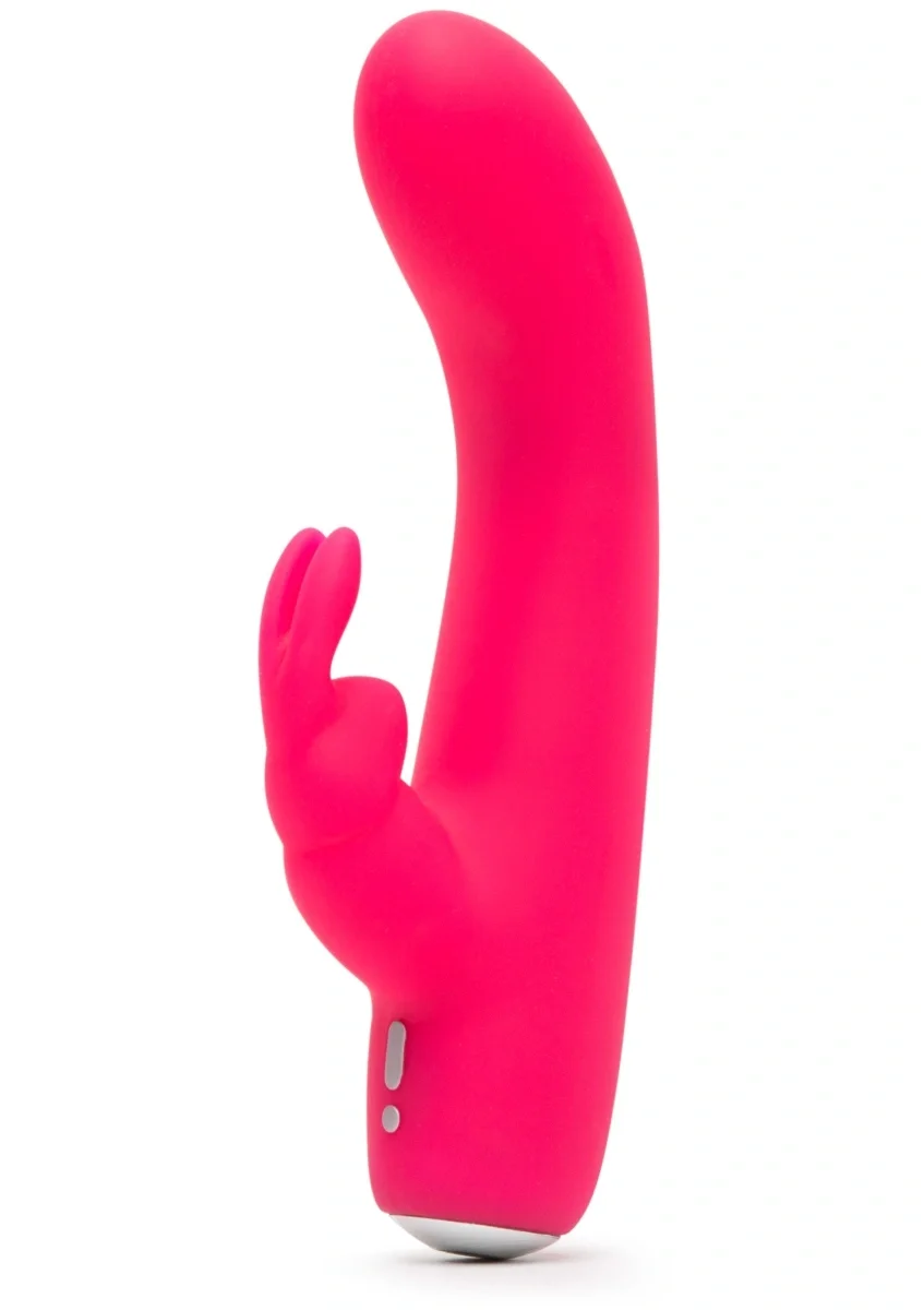 Happy Rabbit Vibrator Mini Rabbit 12 Moduri Vibratii Silicon USB Roz 15 cm