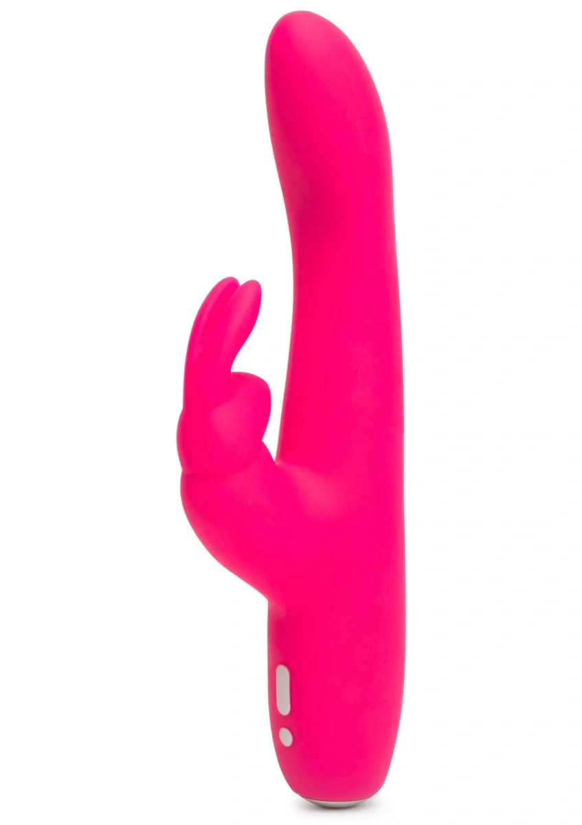 Happy Rabbit Vibrator Slimline Curve Rabbit 15 Moduri Vibratii Silicon USB Roz 20 cm