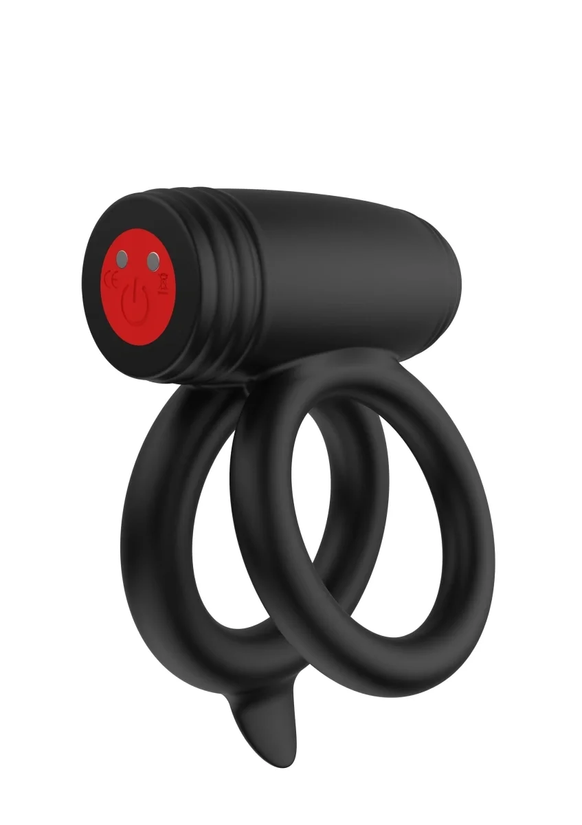 Hidden Desire Inel de Penis Elite Power Twin C-Ring 10 Moduri Vibratii Silicon USB Magnetic Negru