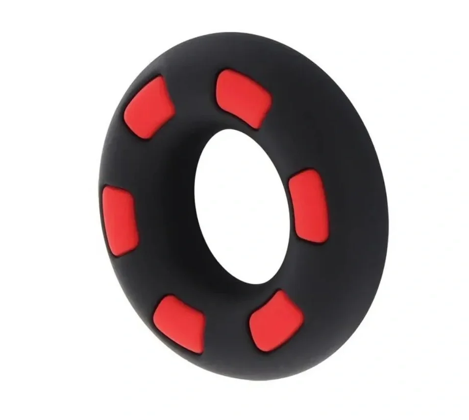 Hidden Desire Inel de Penis Super Stud C-Ring Silicon Lichid Negru/Rosu